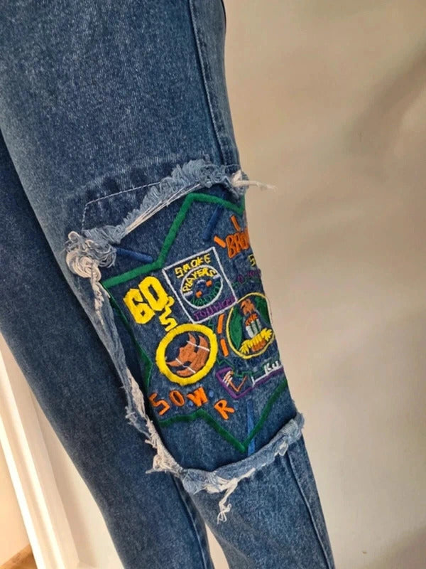 Kong Loon High Rise Mum Jeans UK Size 6 Ankle Length