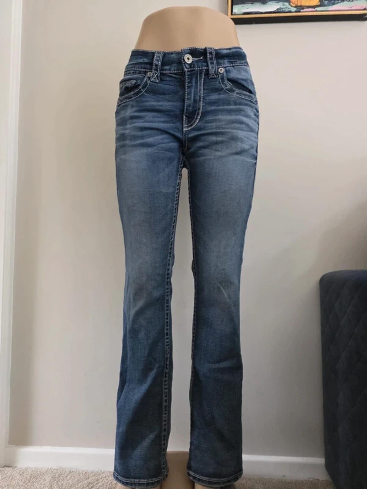 Buckle Black Vintage Y2K Low Mid Rise Bootcut Jeans UK Size 8