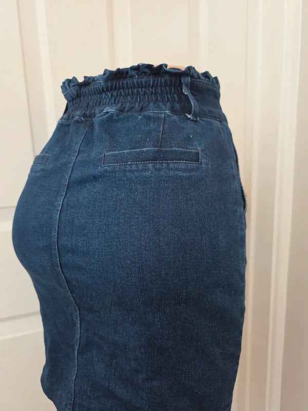 Japanese High Rise Denim Mini Skirt UK Size 4/6