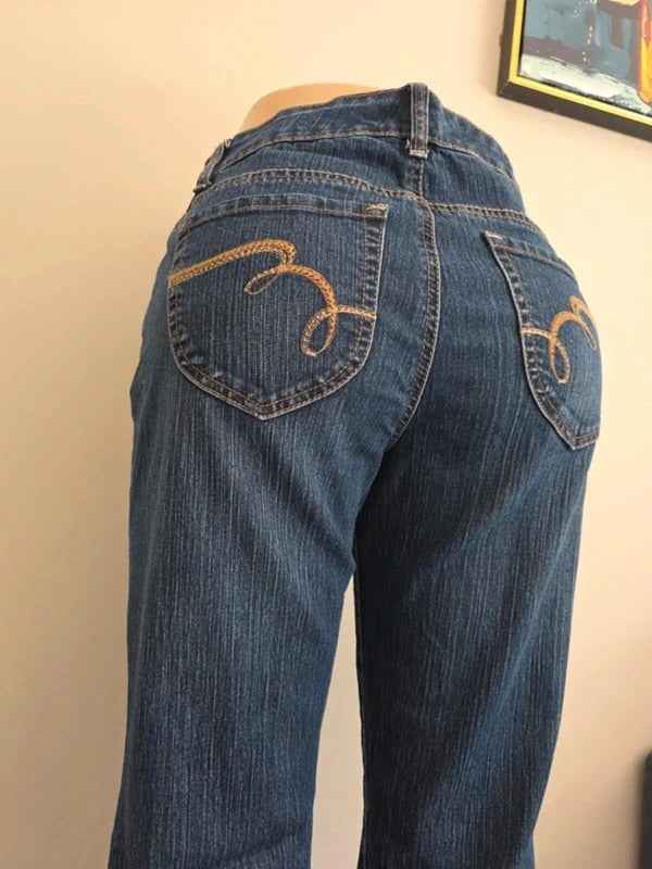 Nine West Vintage Y2K Mid Rise Wide Leg Bootcut Jeans UK Size 10
