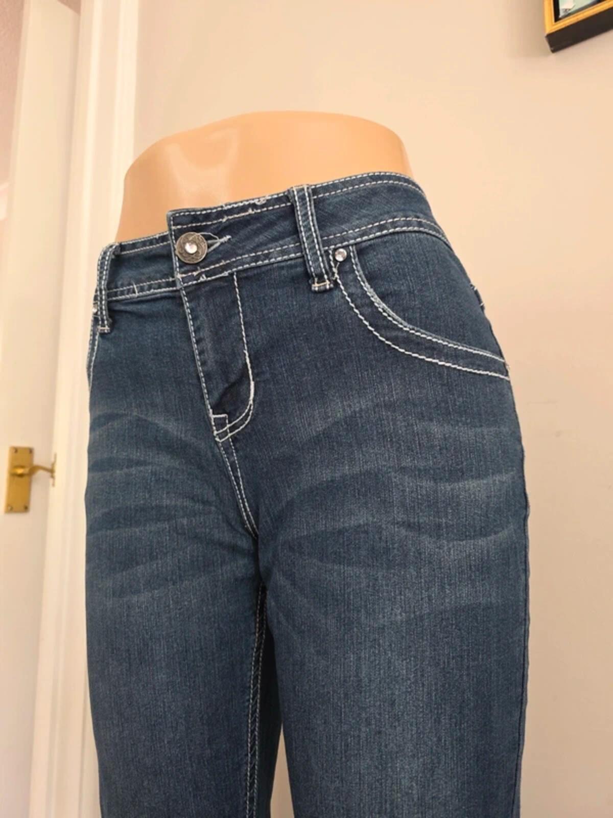 Natural Reflections Mid Rise Blingy Bootcut Vintage Y2K Jeans UK Size 12