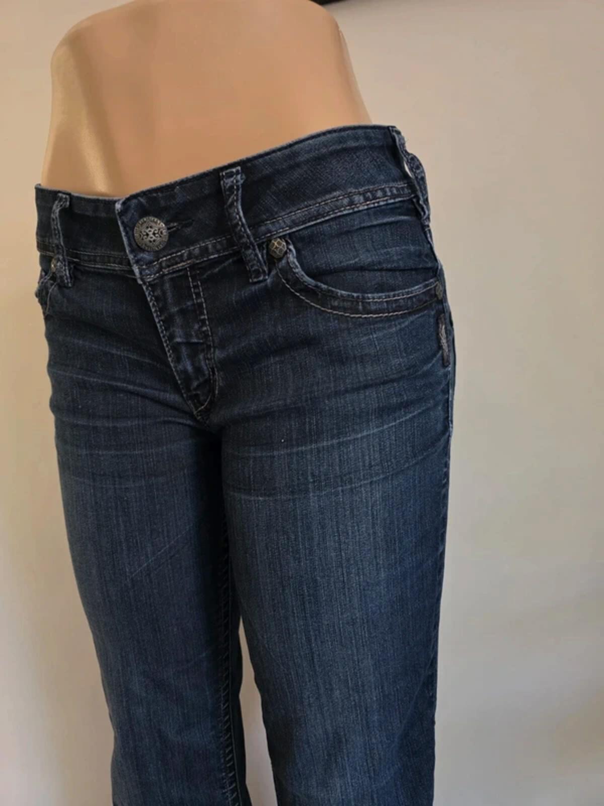 Vintage Y2K Silver Jeans Mid Rise Bootcut Jeans UK Size 12 Petite
