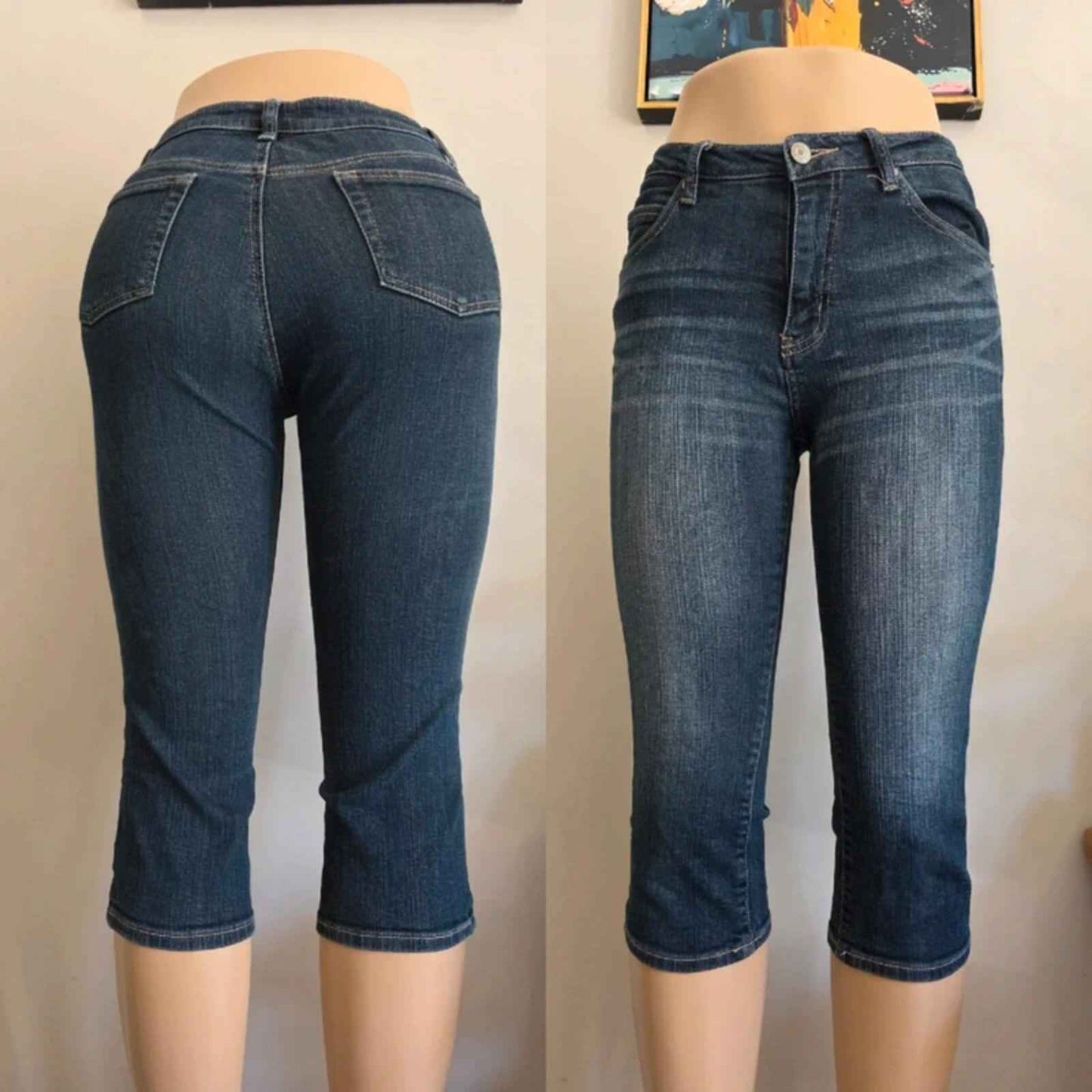 Vintage Y2K Japanese Mid Rise Cropped Jeans UK Size 8