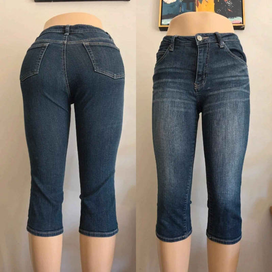 Vintage Y2K Japanese Mid Rise Cropped Jeans UK Size 8
