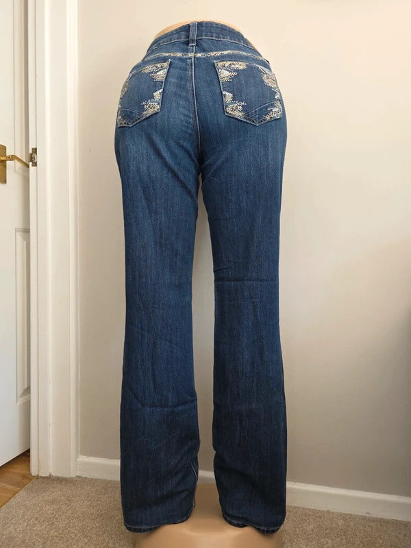 Maurices Mid Rise Bootcut Vintage Y2K Jeans UK Size 14 Tall