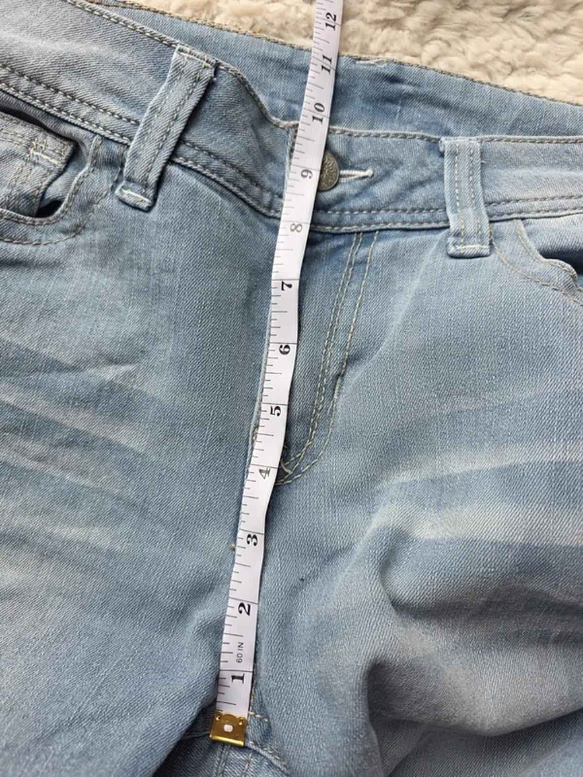 Vintage Y2K Light Wash Mid Rise Bootcut Jeans Soft Blue Denim UK 12