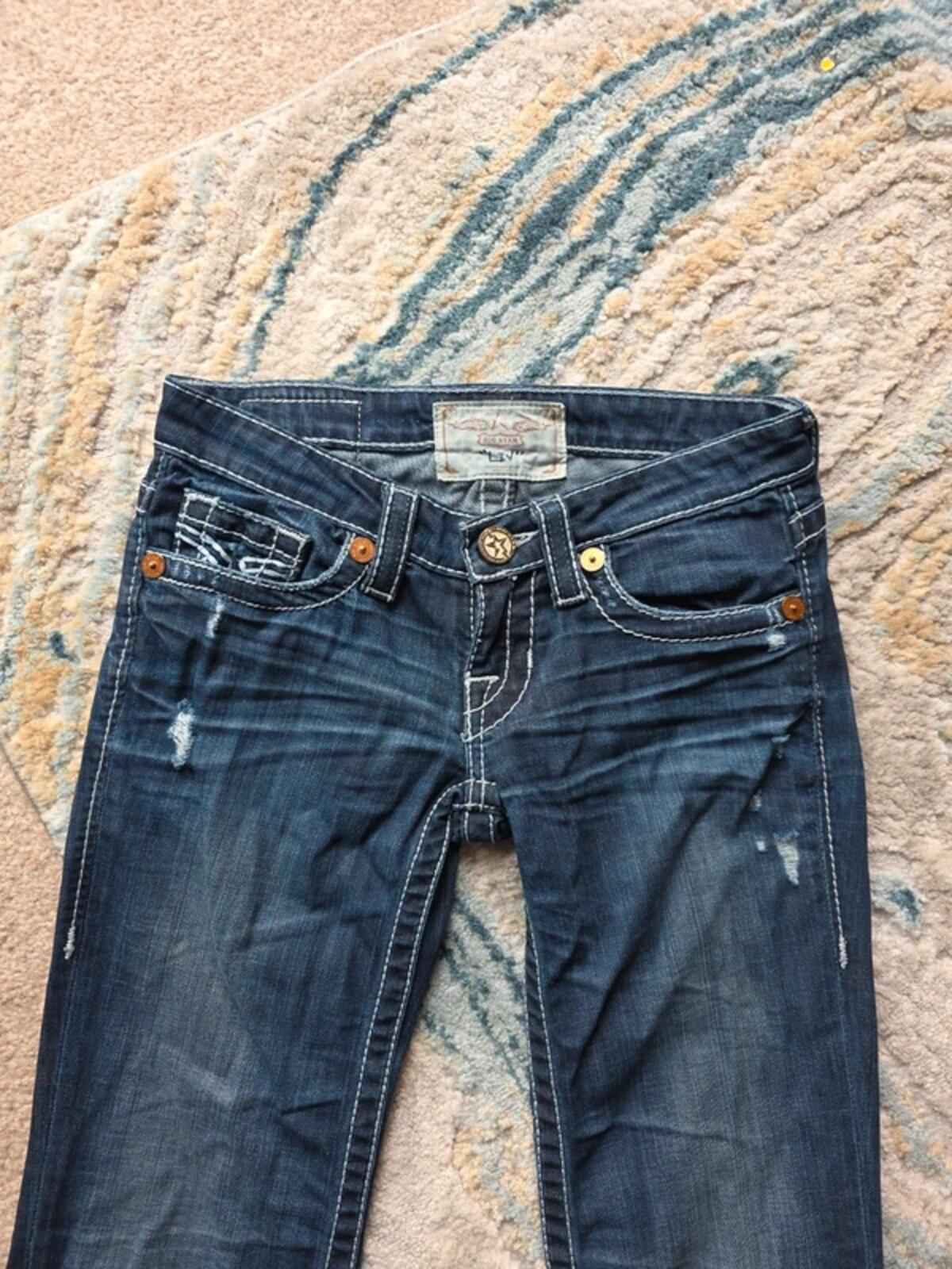 Big Star Vintage Y2K Ultra Low Rise Bootcut Jeans UK Size 4