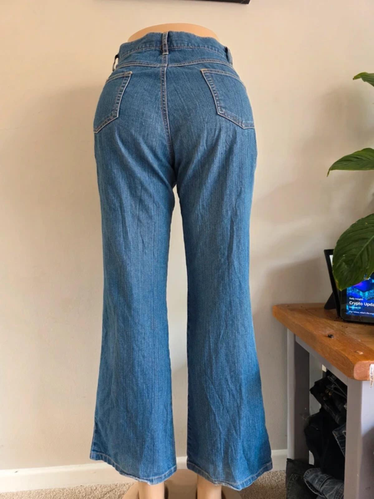 Vintage Y2K Mid Rise Flared Jeans UK Size 8 Petite