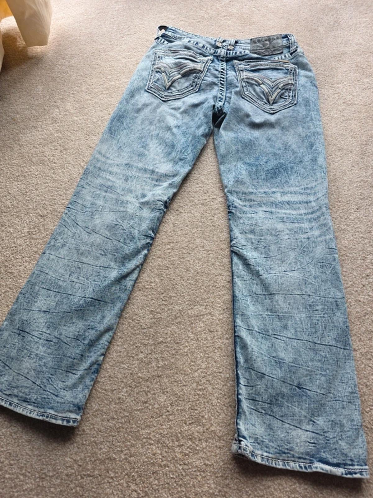 Y2K Salvage Mayhem Boot Mid Rise Bootcut Jeans UK Size 10 .