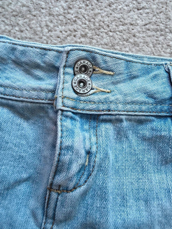 Garage Ultra Low Rise Micro Mini Vintage Y2K Denim Skirt UK Size 8