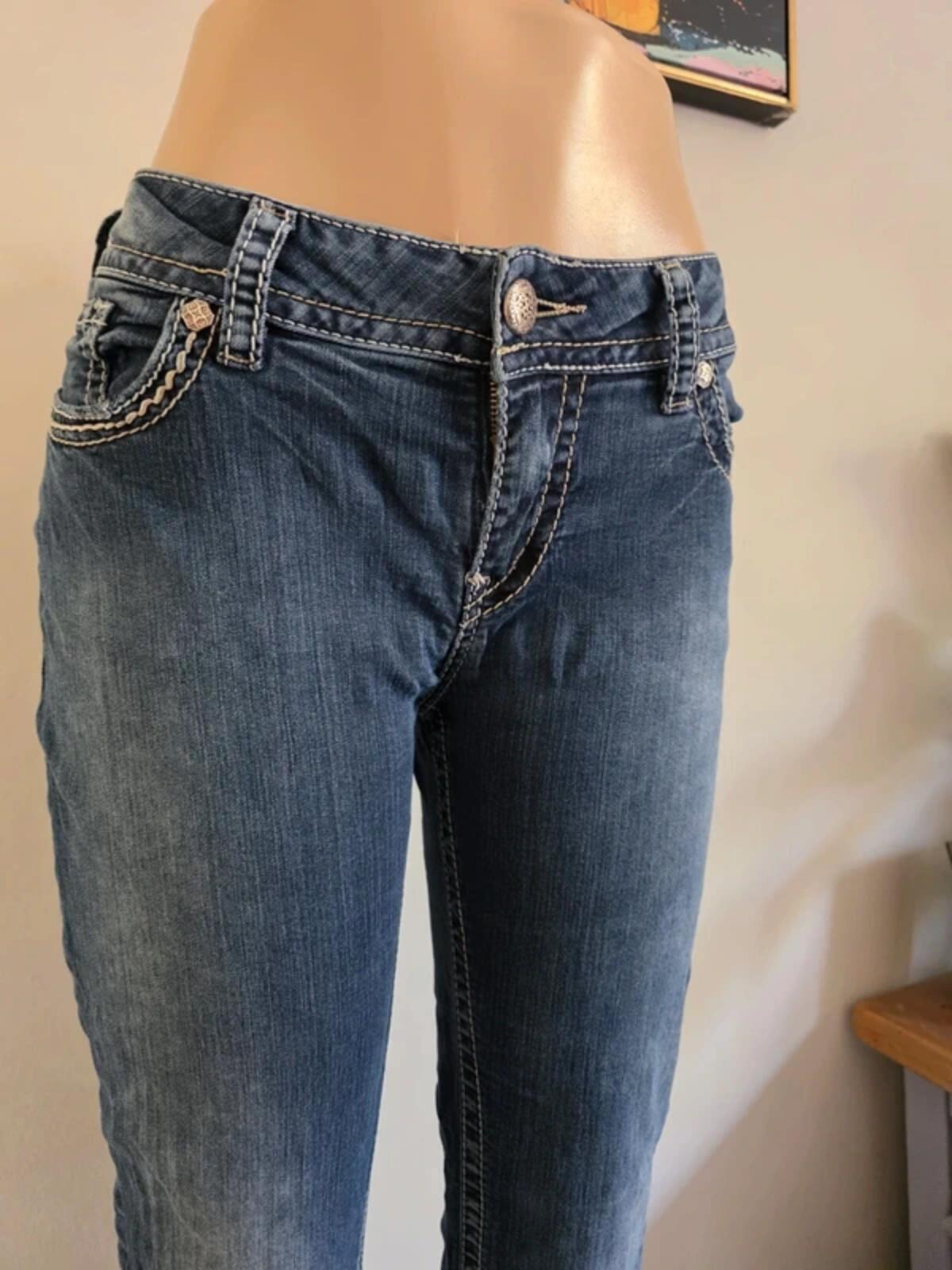 Vintage Y2K Silver Jeans Mid Rise Skinny Jeans UK Size 14