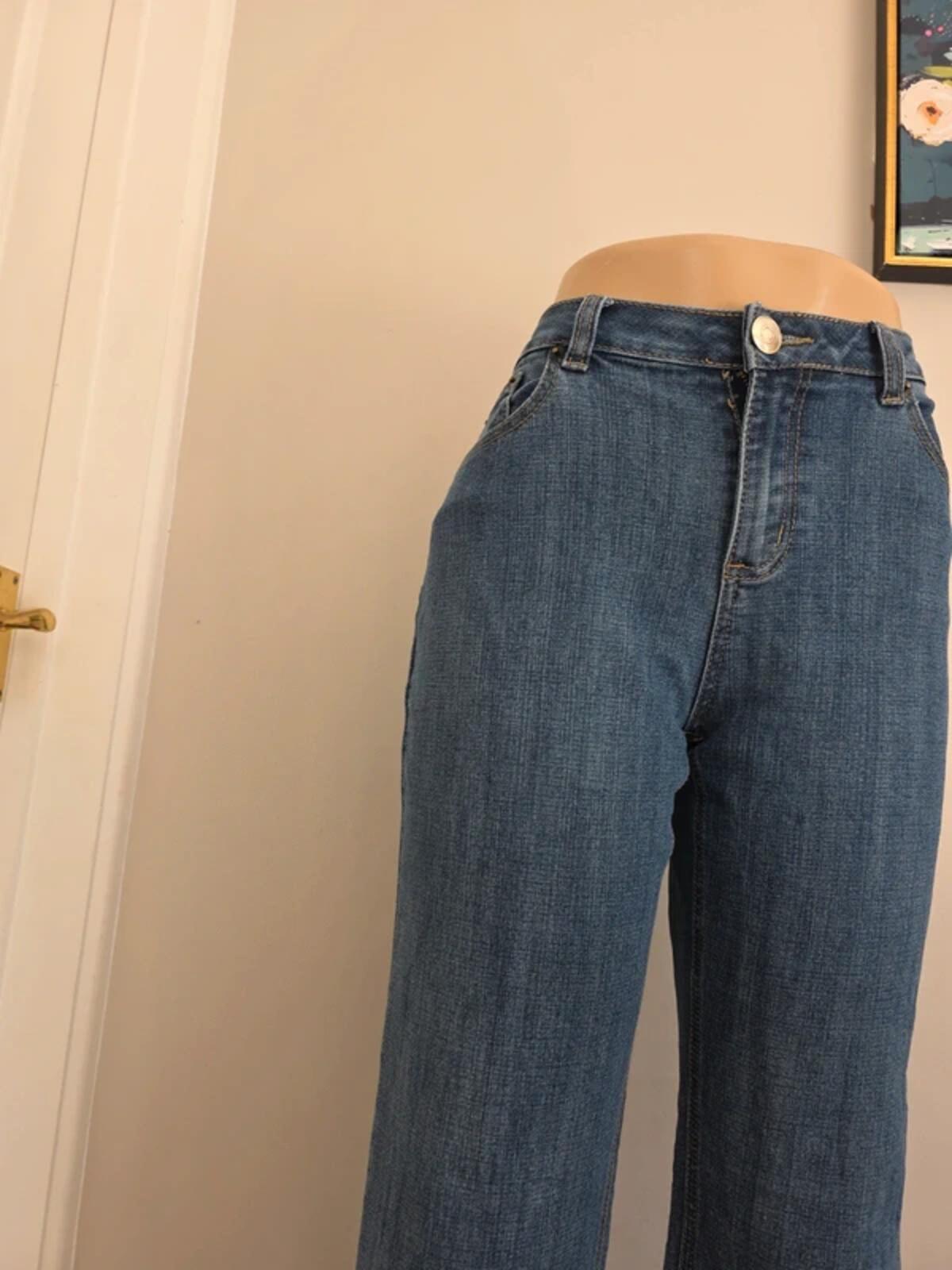 Dressbarn Petite Mid Rise Wide Bootcut Jeans UK Size 12 Petite