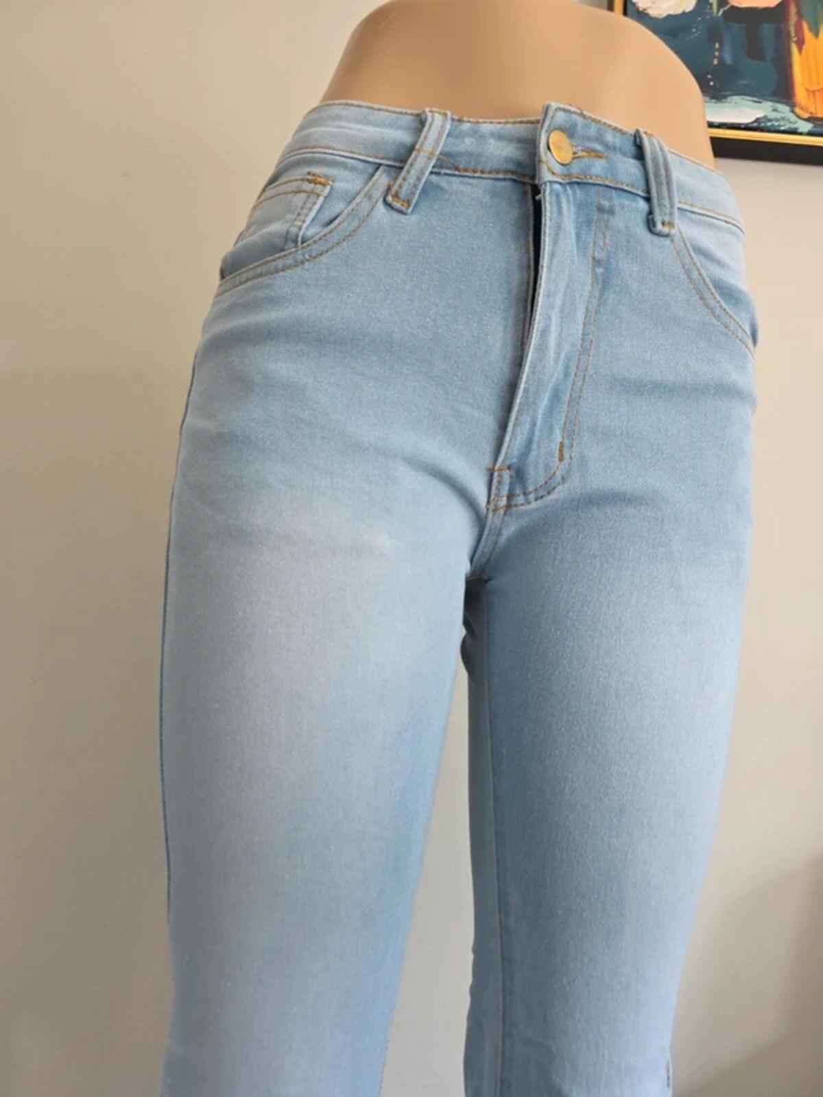 No Label Mid Rise Flared Vintage Y2K Jeans UK Size 6