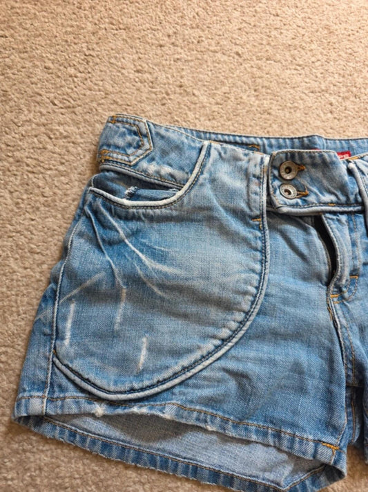 Xcape Low Rise Bum Shorts Vintage Y2K Denim Shorts UK Size 8