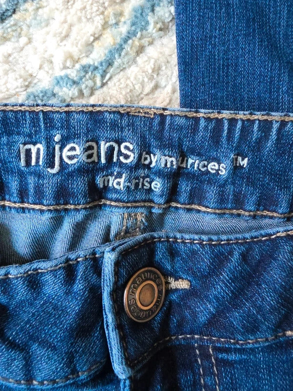 M by Maurices Petite Mid Rise Flared Vintage Y2K Jeans UK Size 8