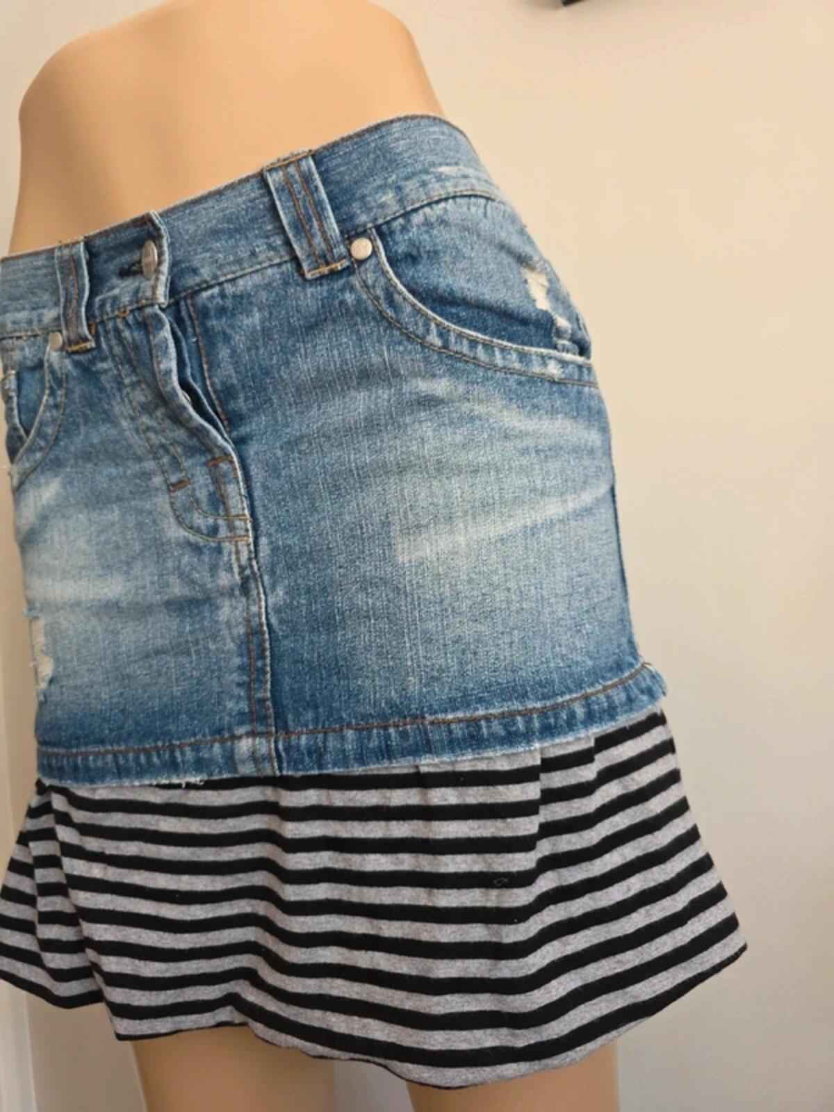 Terranova Vintage Y2K Low Rise Denim Mini Skirt UK Size 8/10