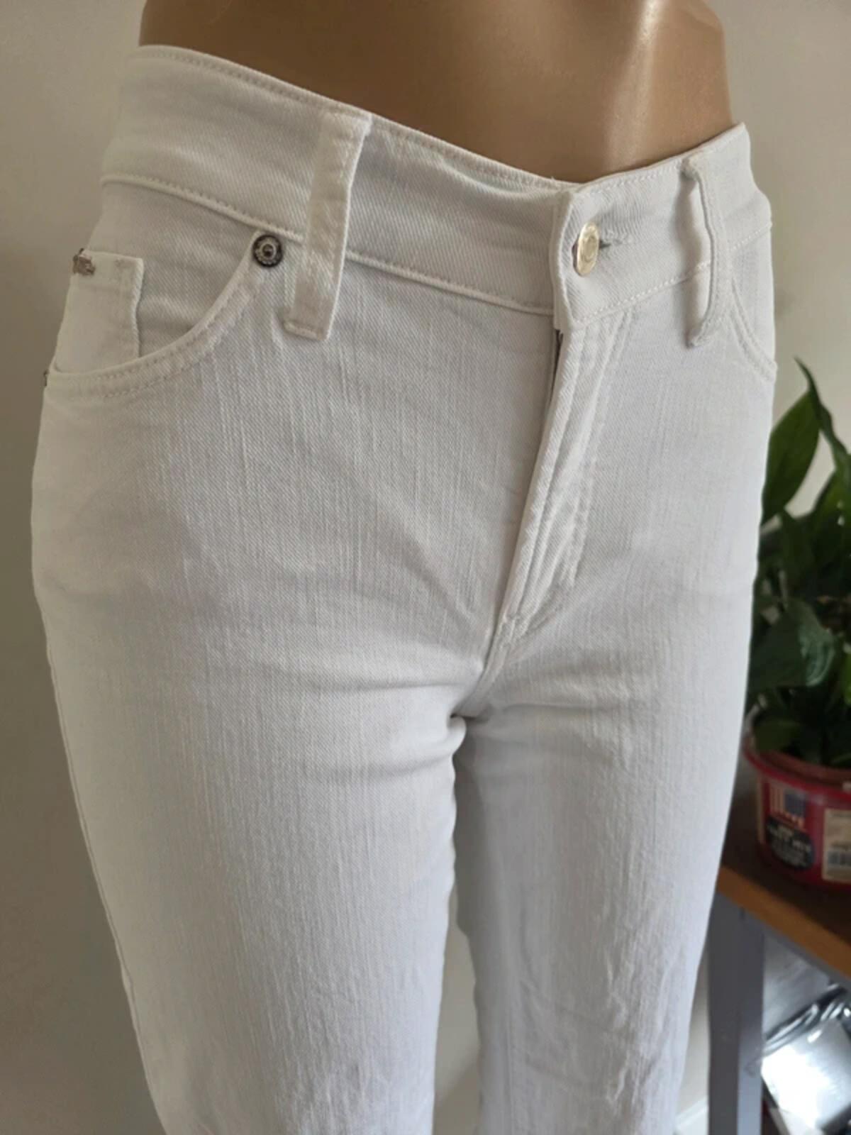 Vintage Y2K Cambio Mid Rise Straight Jeans White UK Size 12 Tall