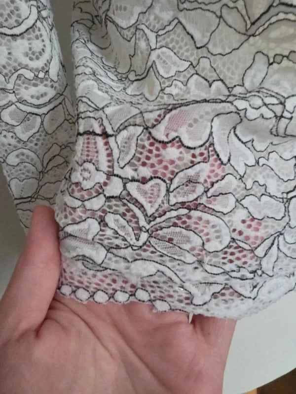 Stradivarius White Lace High Neck Top UK Size 8