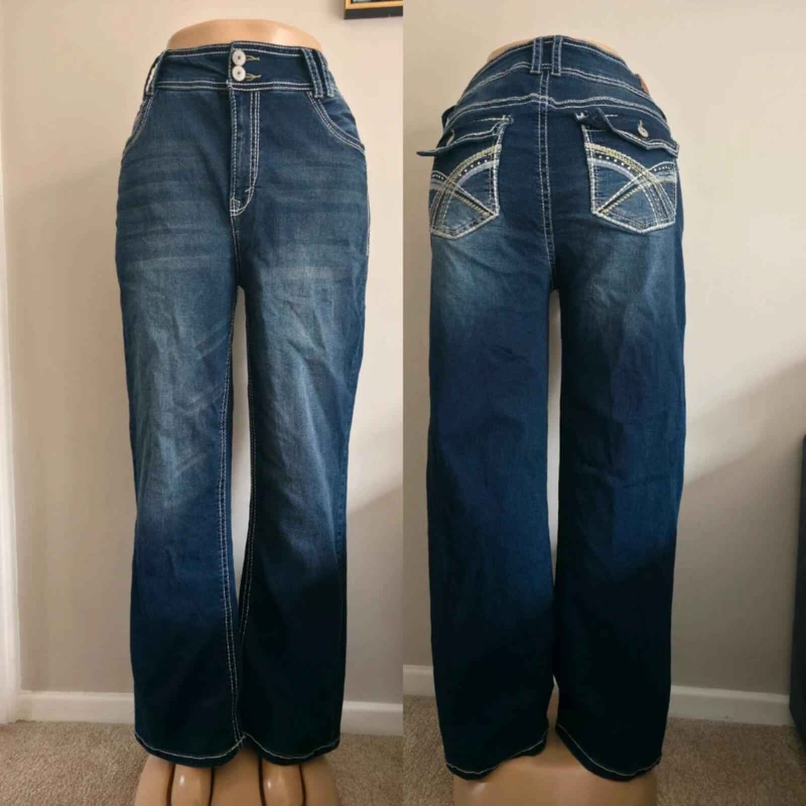 Wallflower Vintage Y2K High Rise Relaxed Bootcut Jeans UK Size 18 Petite