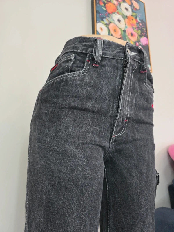 FUBU High Rise Cargo Jeans UK Size 8 Petite