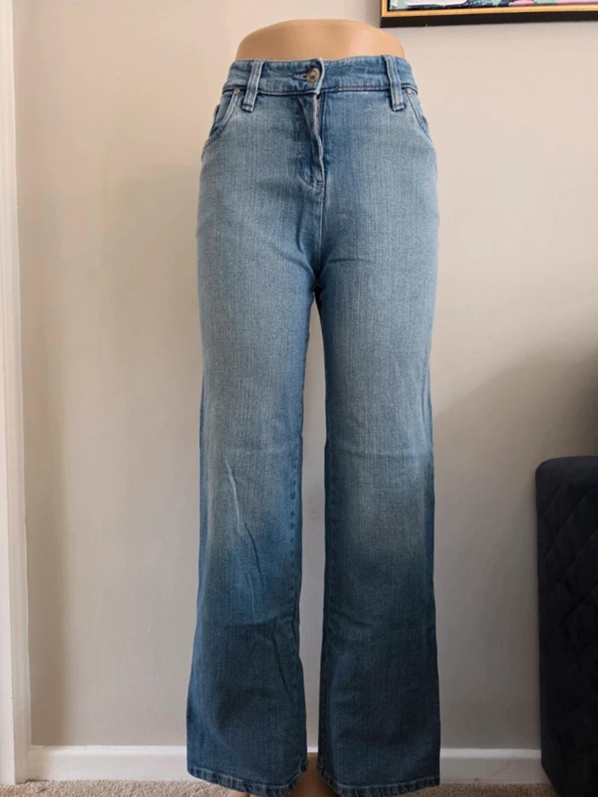 Cecilia Mid Rise Wide Leg Vintage Y2K Jeans UK Size 12