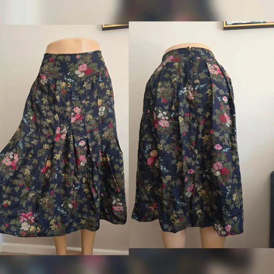 Herman Geist Petite Vintage Floral Midi Skirt UK Size 6 petite