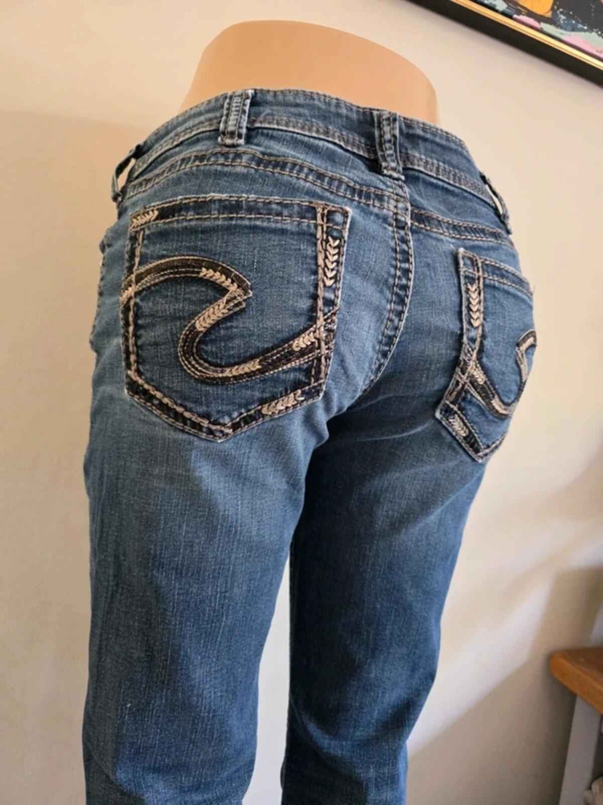 Vintage Y2K Silver Jeans Low Rise Bootcut Jeans UK Size 12 Petite
