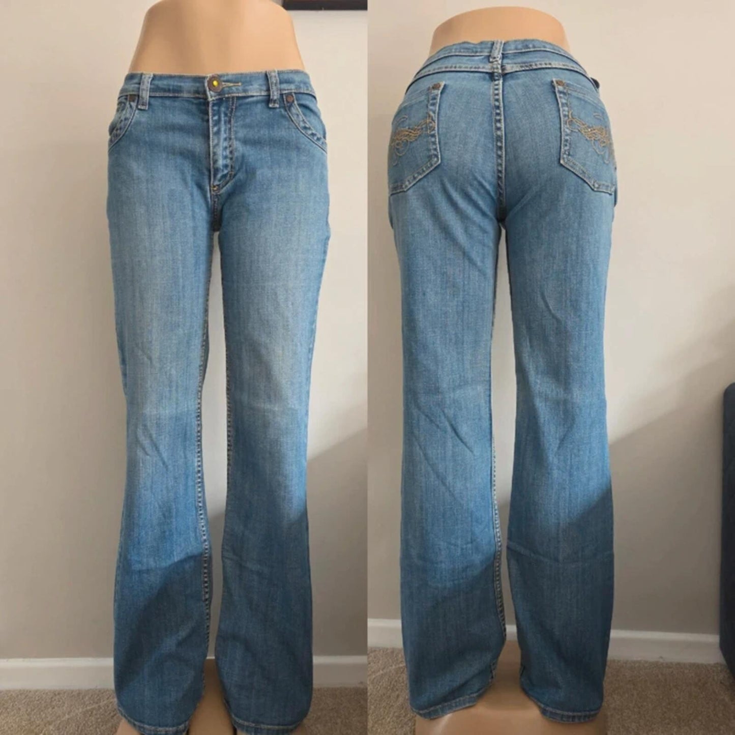 Promod Tall Relaxed Bootcut Vintage Y2K Jeans UK Size 10/12
