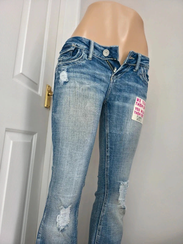Almost Famous Ultra Low Rise Bootcut Vintage Y2K Jeans UK Size 4/6
