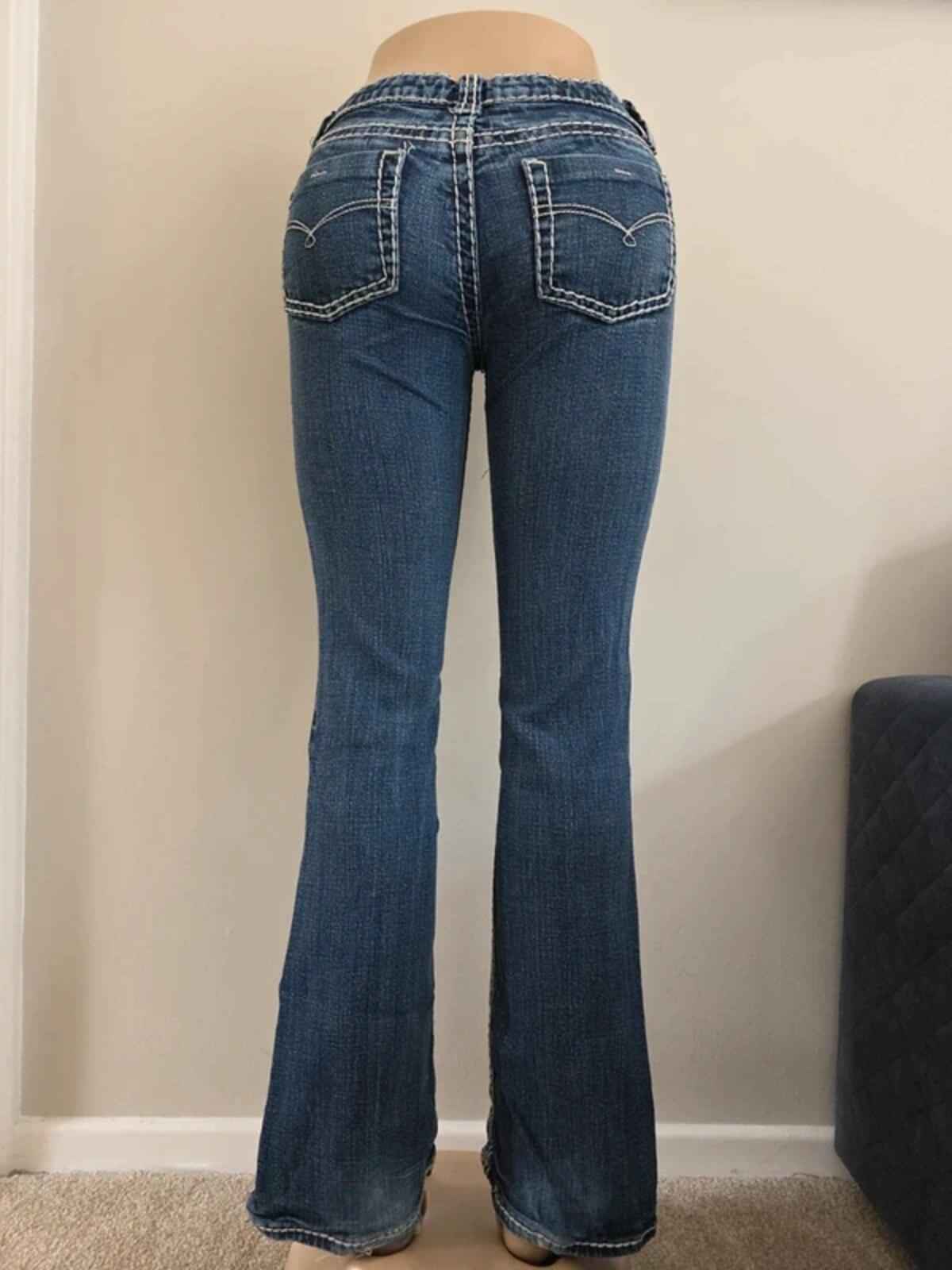 Blue Asphalt Low Rise Bootcut Vintage Y2K Jeans UK Size 8