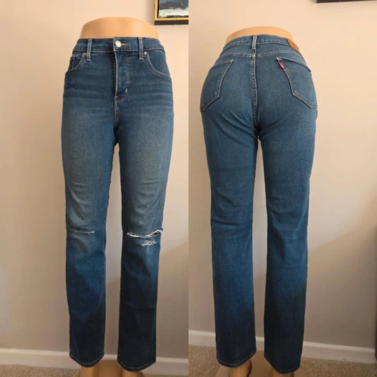 Levi's Vintage Y2K Mid Rise Slim Distressed Jeans UK Size 12