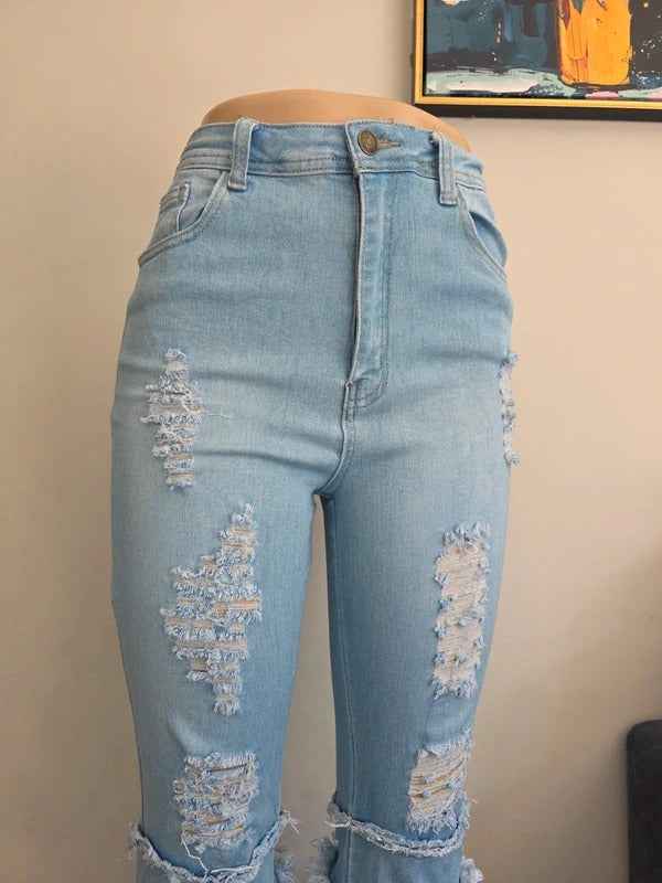 Swank High Rise Flared Jeans UK Size 8 Tall