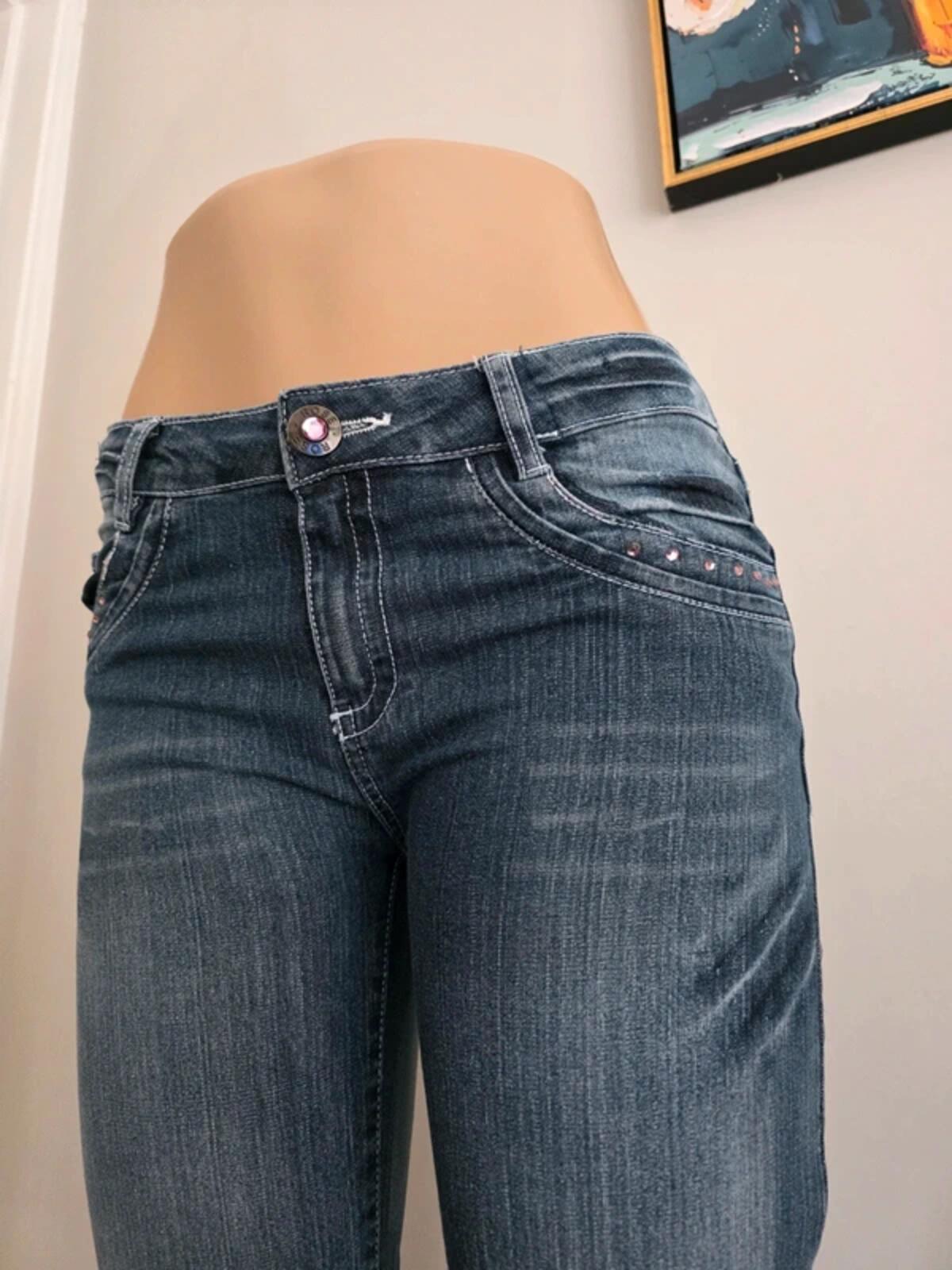 Kikstar Vintage Y2K Mid Rise Bootcut Jeans UK Size 10