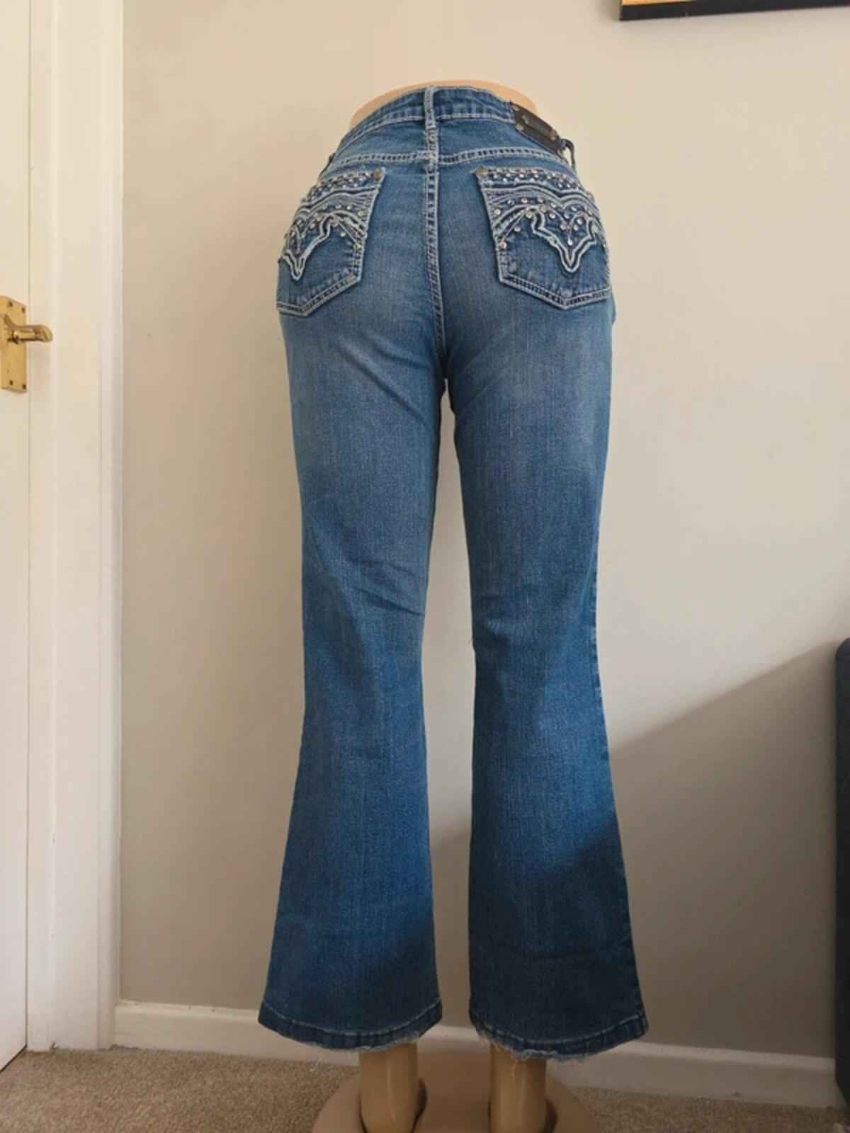 Luxe Mid Rise Bootcut Vintage Y2K Jeans UK Size 8 Petite