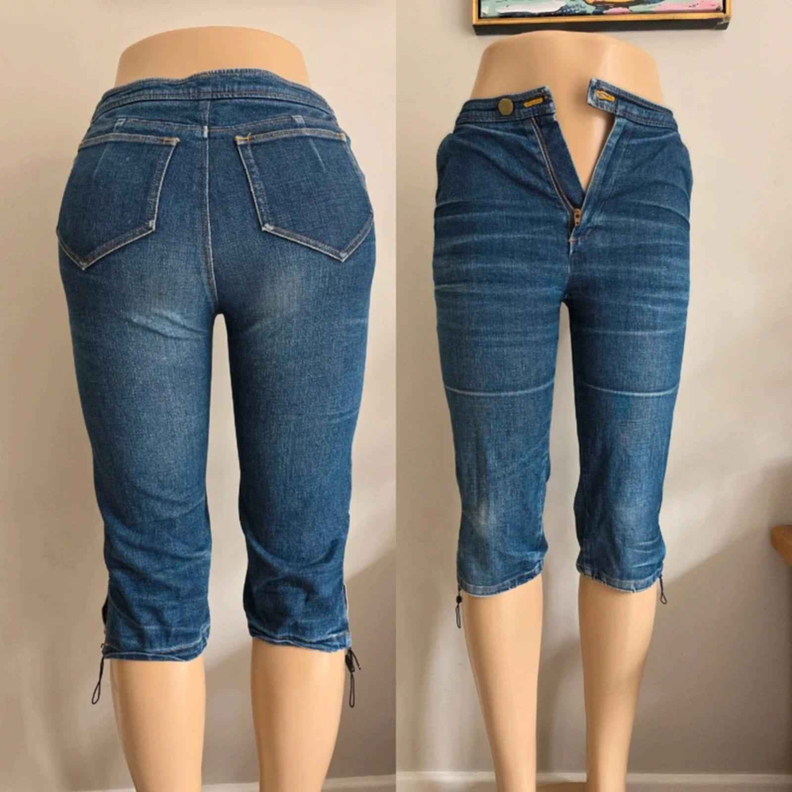 Vintage Y2K Peyton Place Mid Rise Cropped Jeans UK Size 6