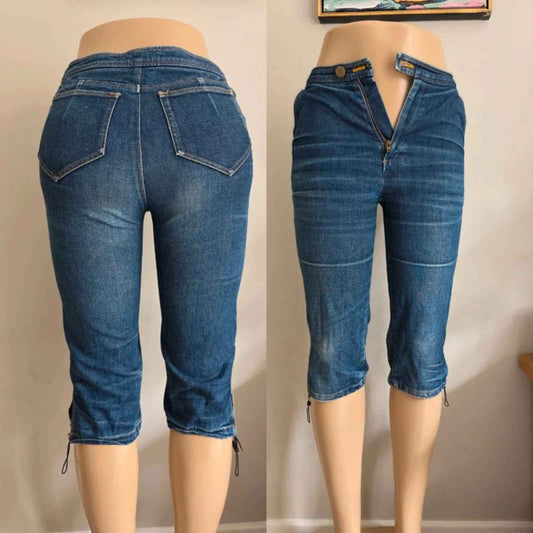 Vintage Y2K Peyton Place Mid Rise Cropped Jeans UK Size 6