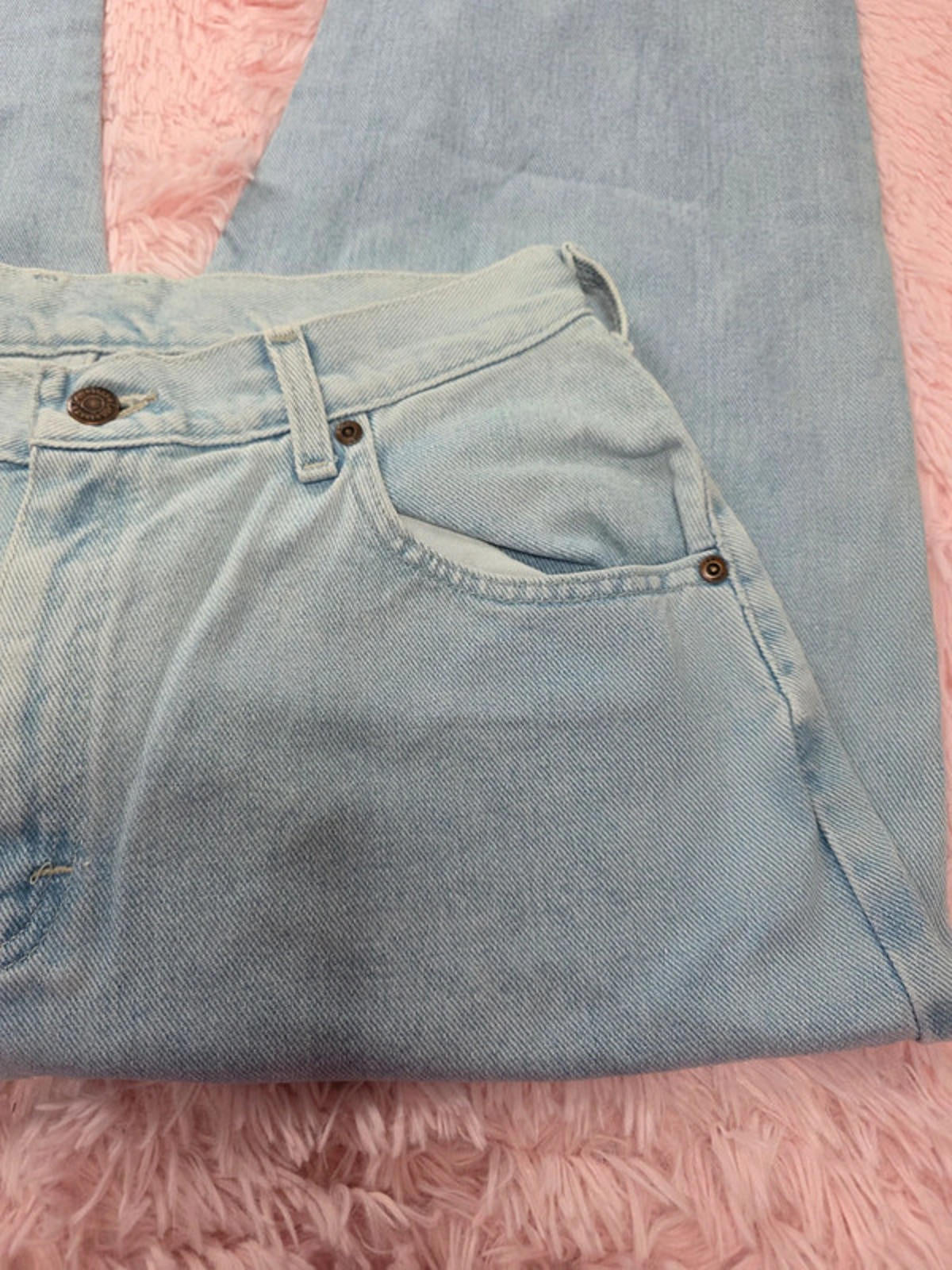 Vintage Y2K Lee Mum Jeans Light Blue Denim UK Size 10 Tall