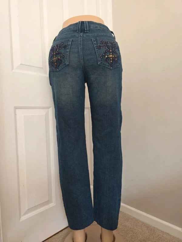Style & Co Mid Rise Straight Vintage Y2K Jeans UK Size 10 Petite