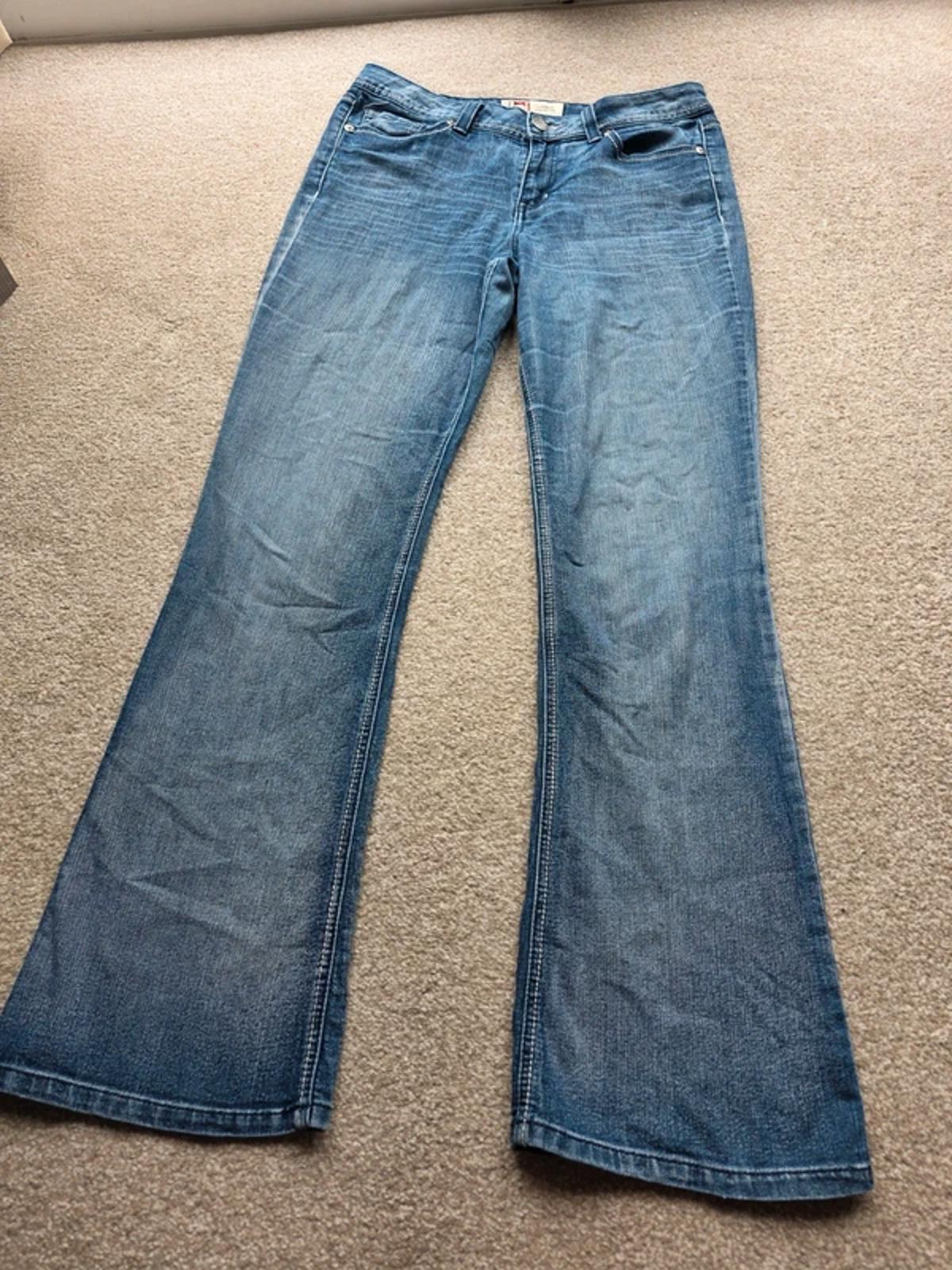 Vintage Y2K Lei Hipster Flare Jeans UK Size 14 Tall