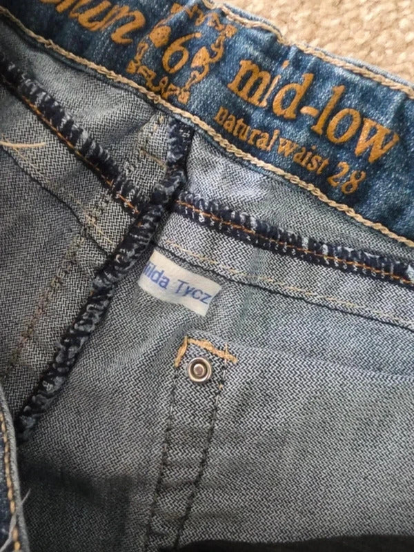 Zenim Mid Rise Slim Vintage Y2K Jeans UK Size 8 Petite