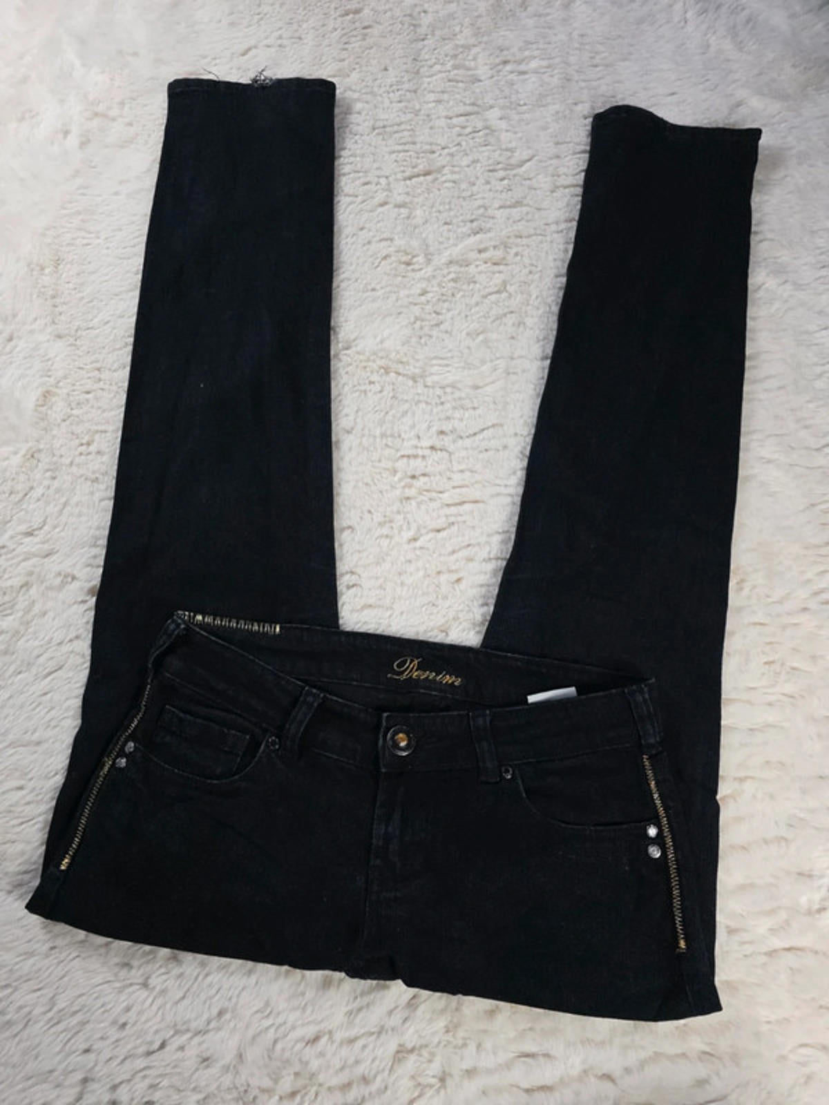 Vintage Y2K Denim Low Rise Straight Jeans UK Size 12 Tall