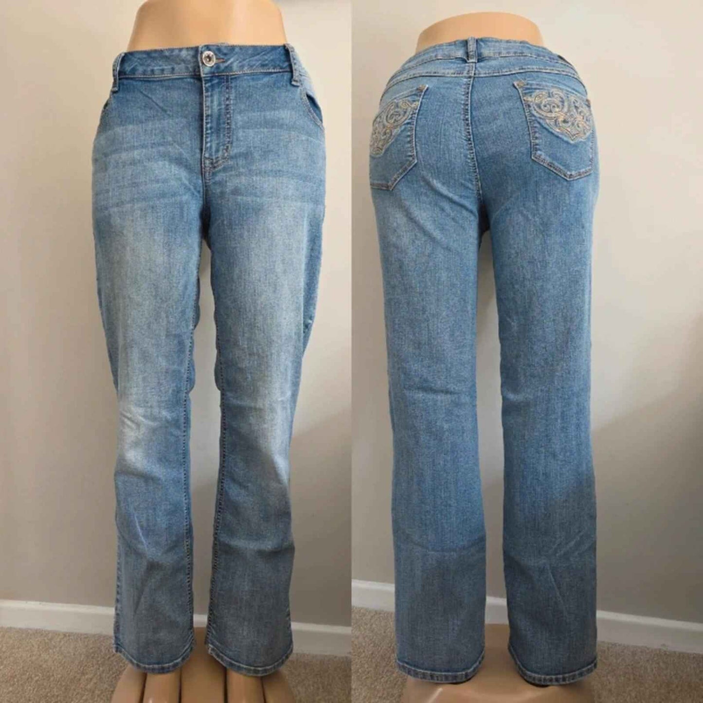 Natural Reflections Vintage Y2K Mid Rise Straight Jeans UK Size 18 Petite