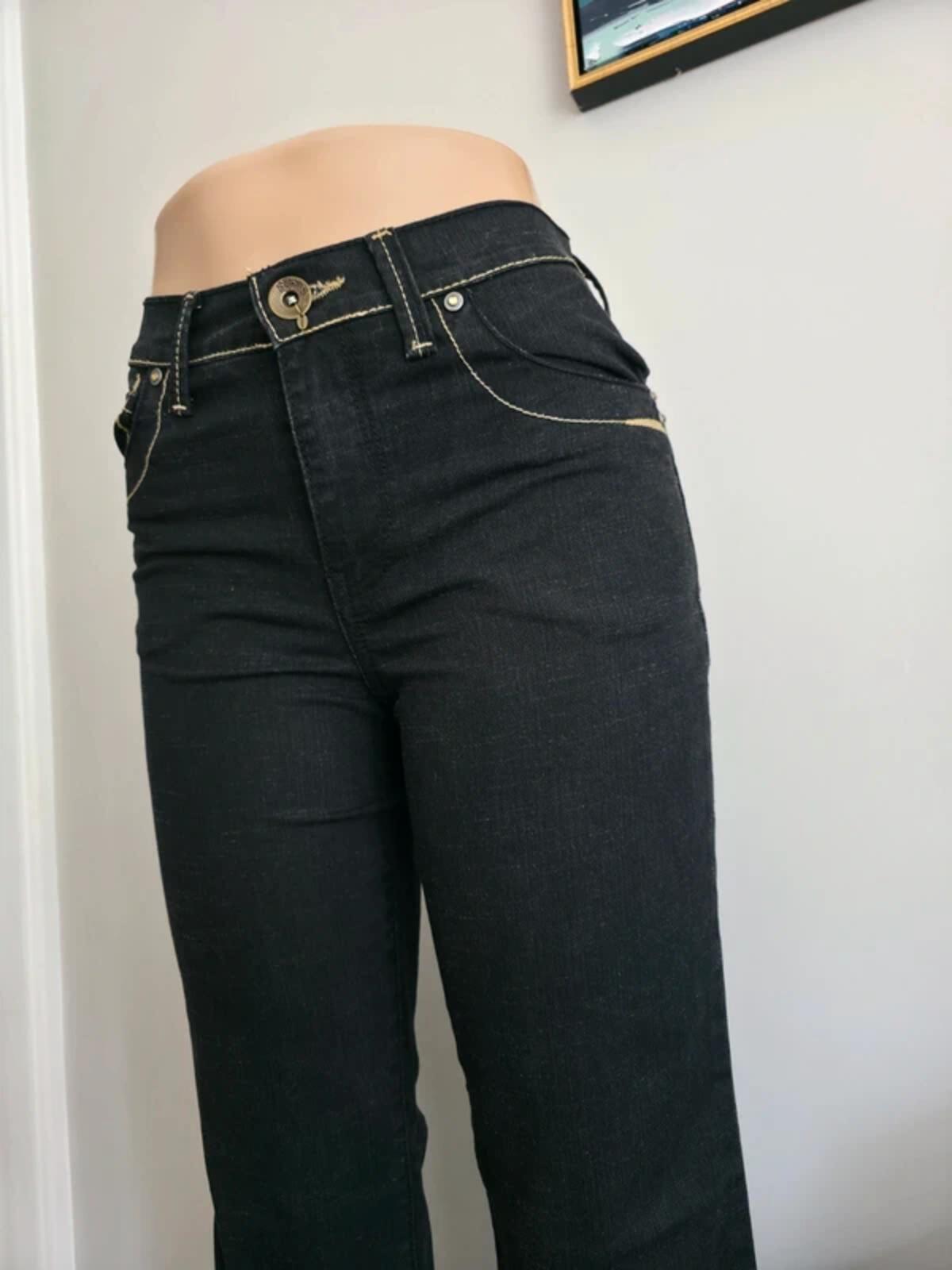 New Caro Vintage Y2K Mid Rise Straight Leg Black Jeans UK Size 8