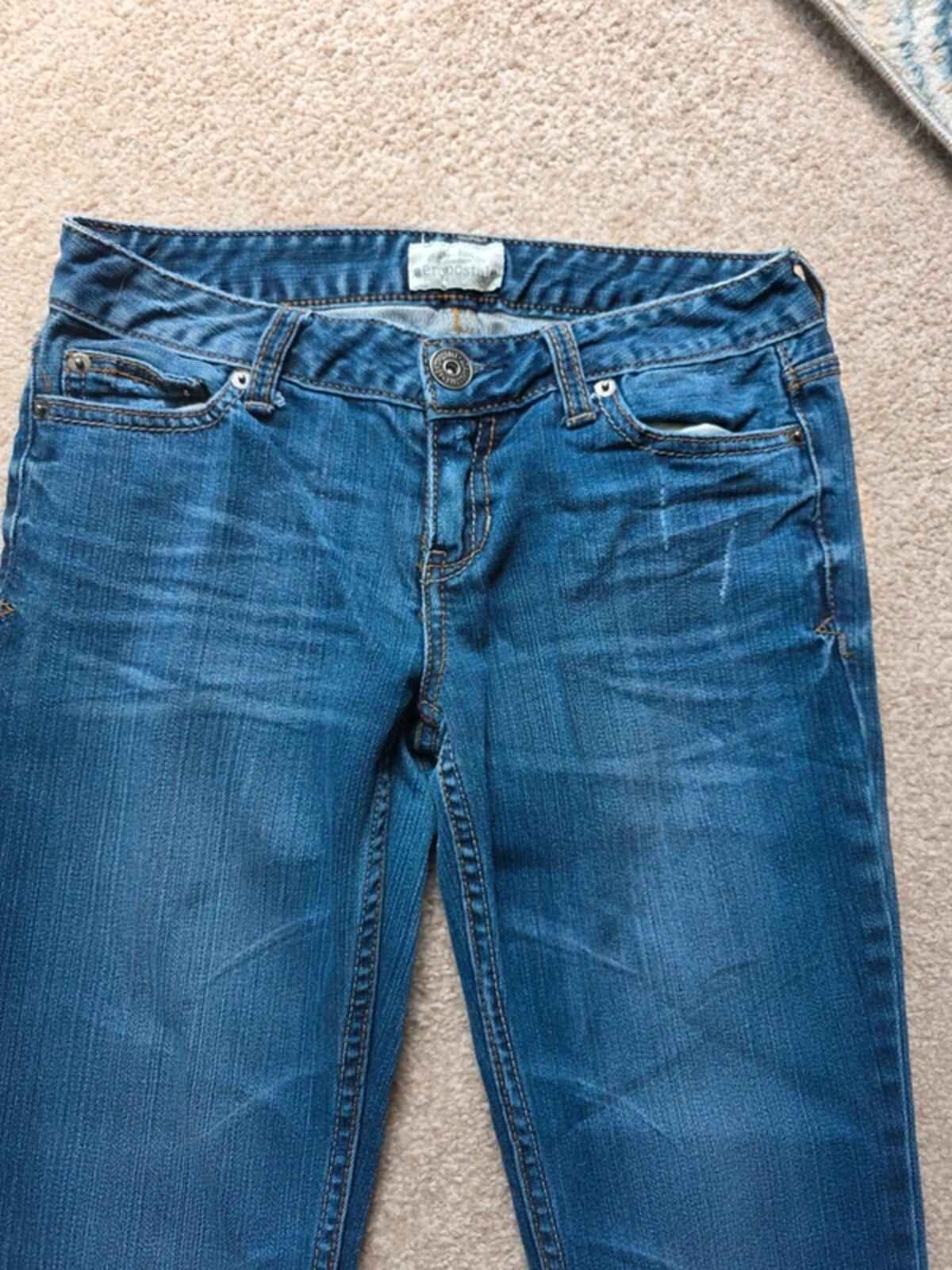 Vintage Y2K Aeropostale Ultra Low Rise Bootcut Jeans UK Size 4
