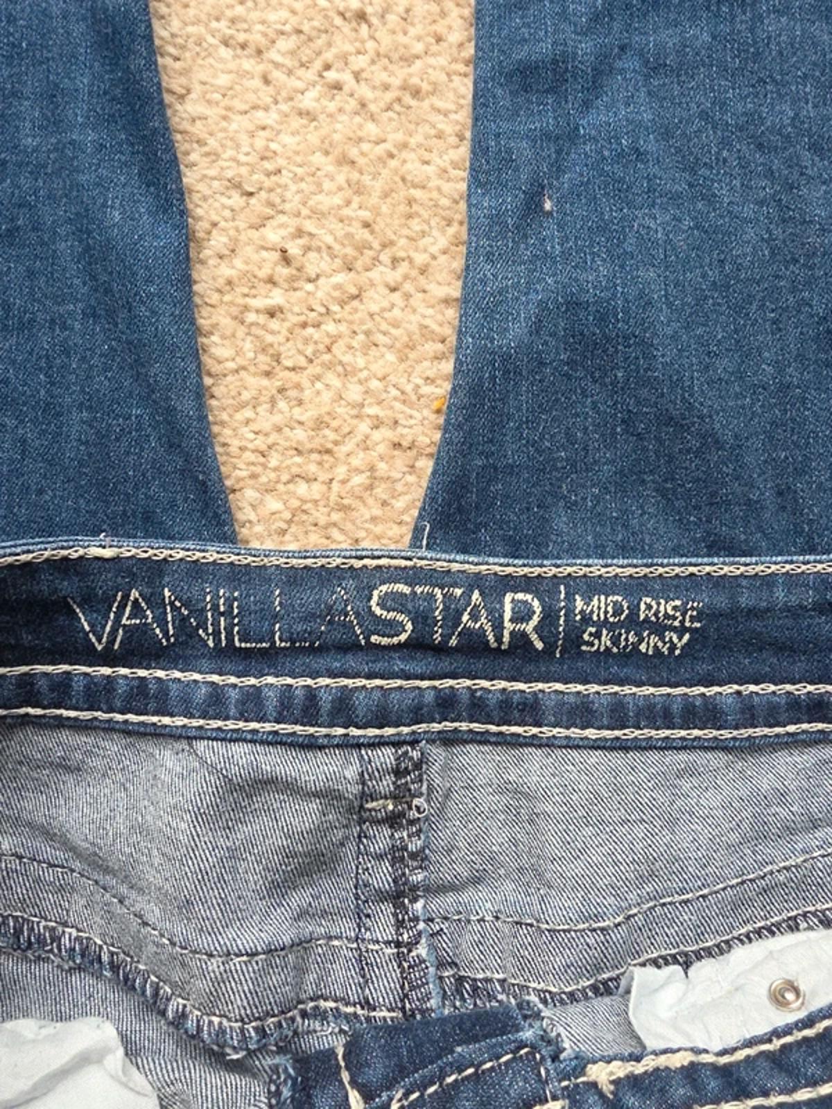 Vintage Y2K Vanilla Star Mid Rise Skinny Jeans UK Size 12