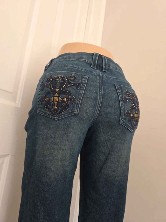 Style & Co Mid Rise Straight Vintage Y2K Jeans UK Size 10 Petite