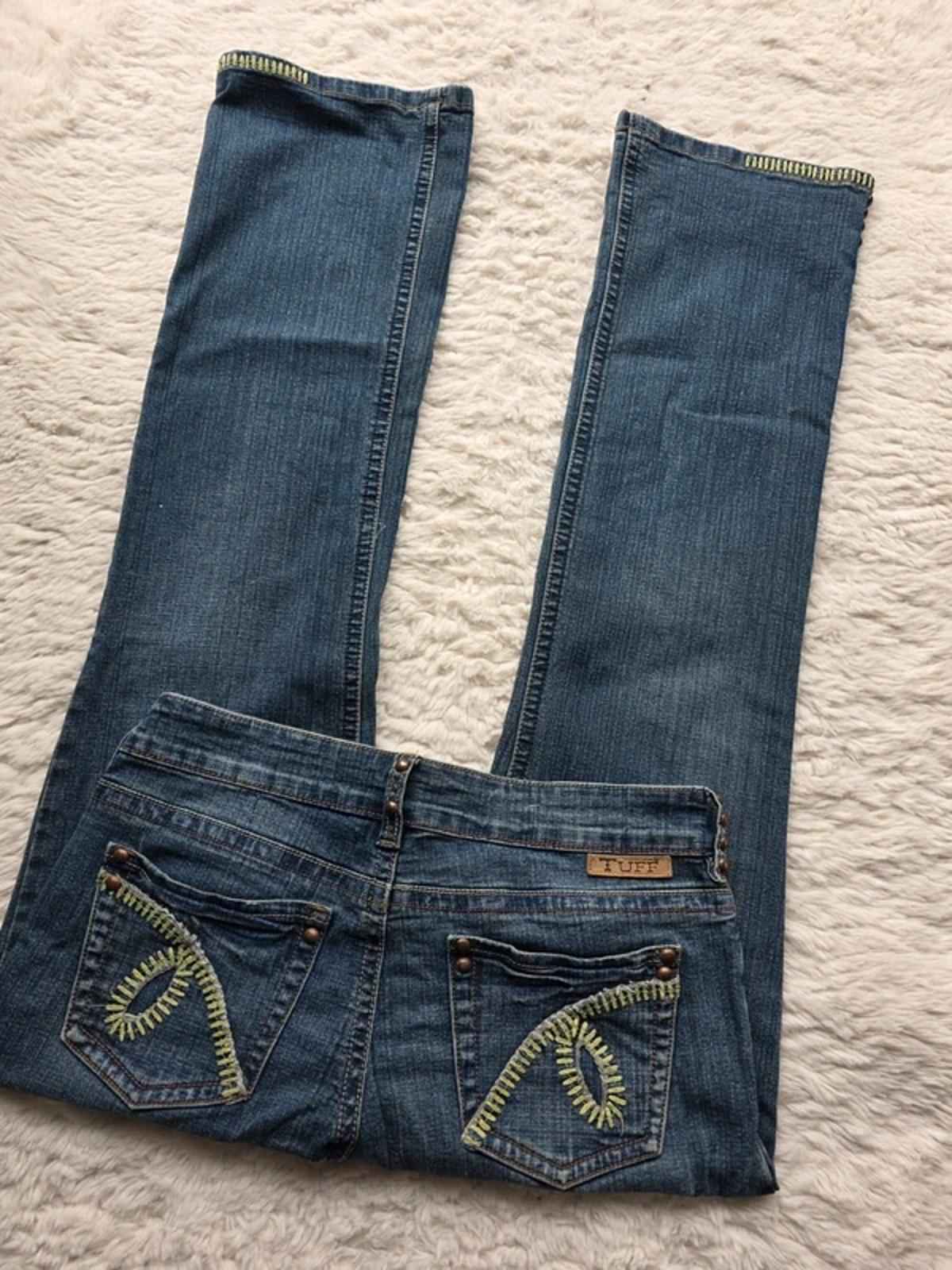 Vintage Y2K Cowgirl Tuff Co Gypsy Mid Rise Bootcut Jeans Western Stitch Detail UK 12
