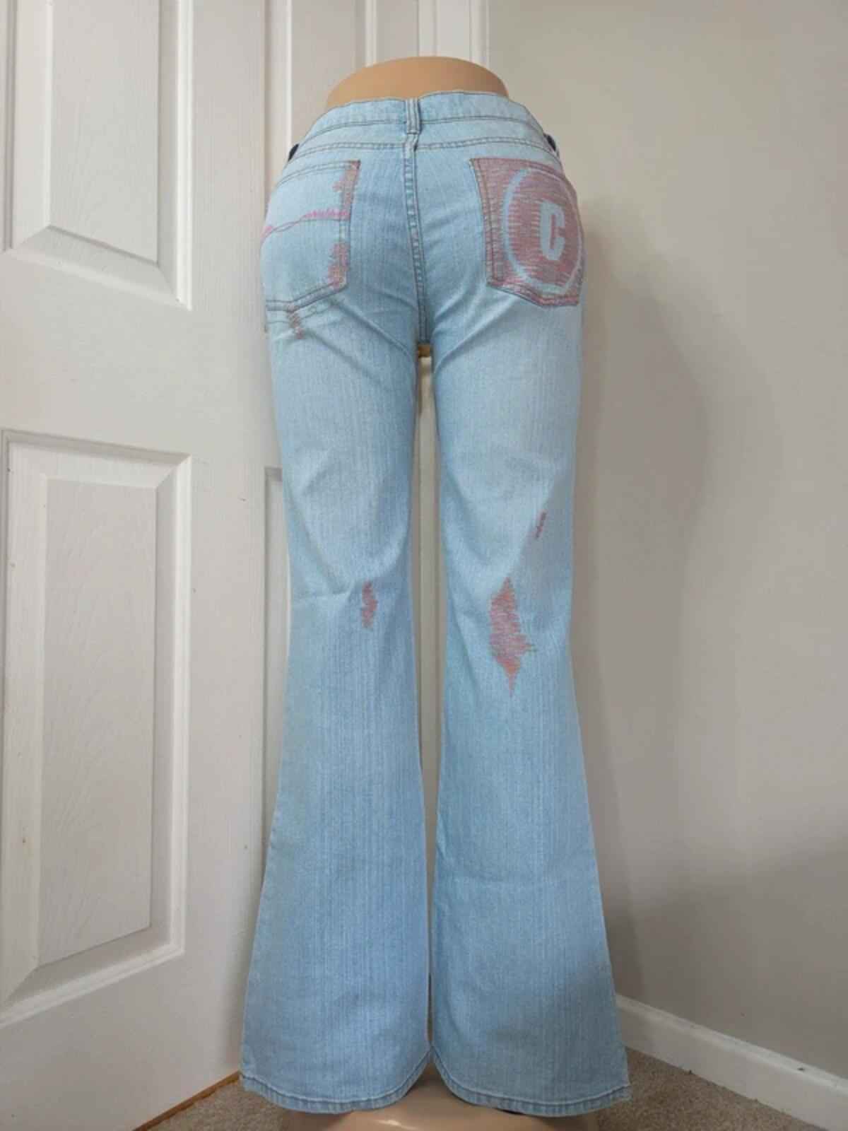Clash Low Rise Flared Vintage Y2K Jeans UK Size 10