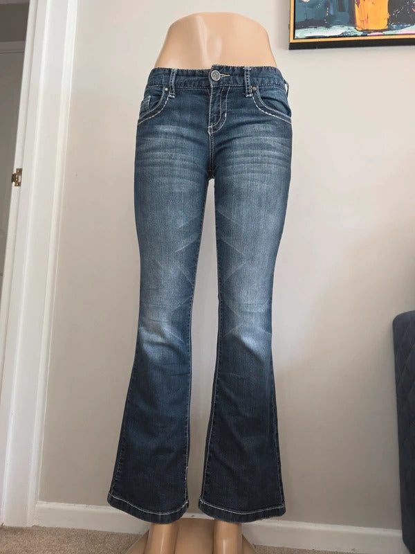 Maurices Low Rise Bootcut Vintage Y2K Jeans UK Size 6/8 Petite