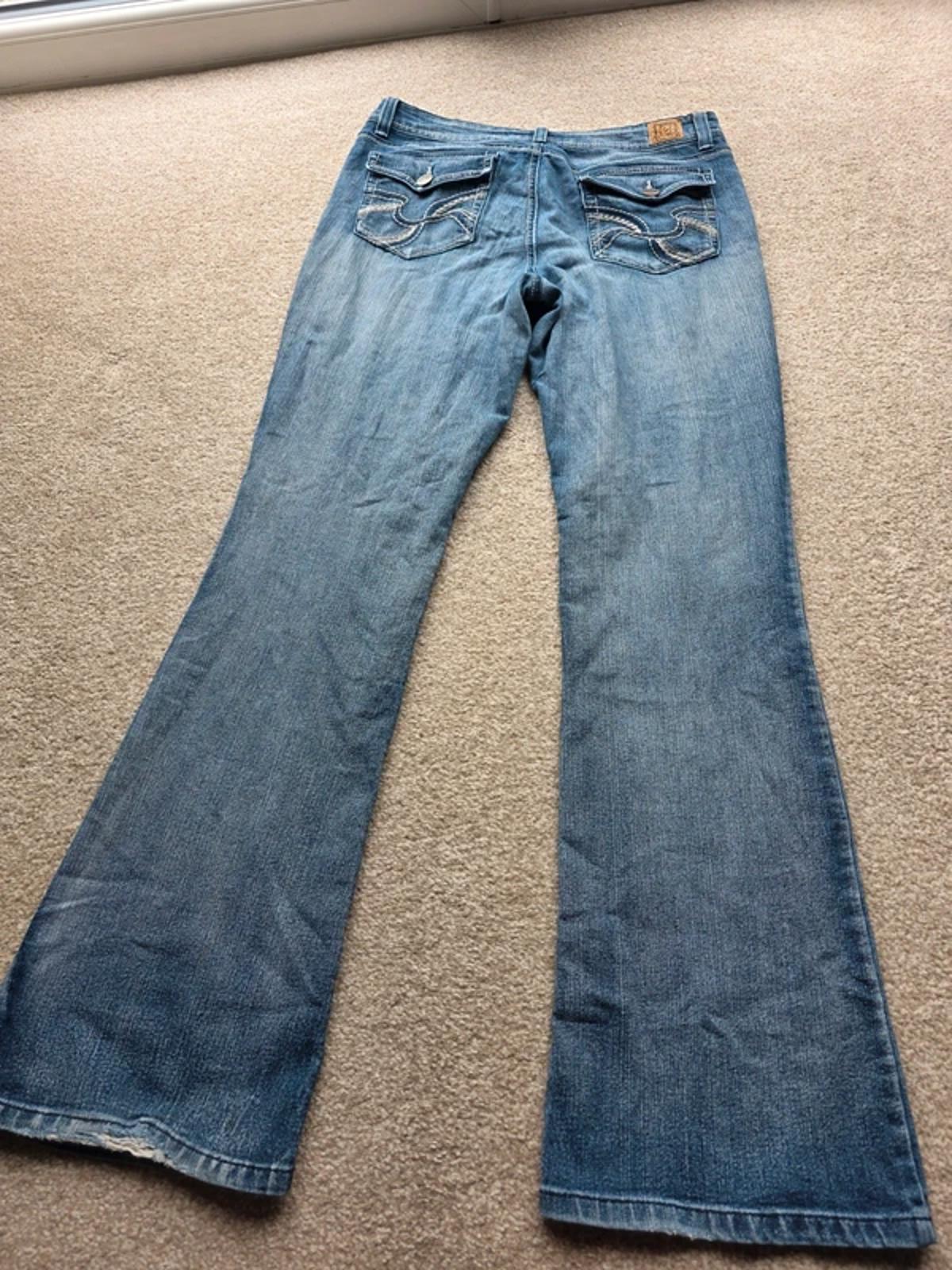 Vintage Y2K Lei Hipster Flare Jeans UK Size 14 Tall